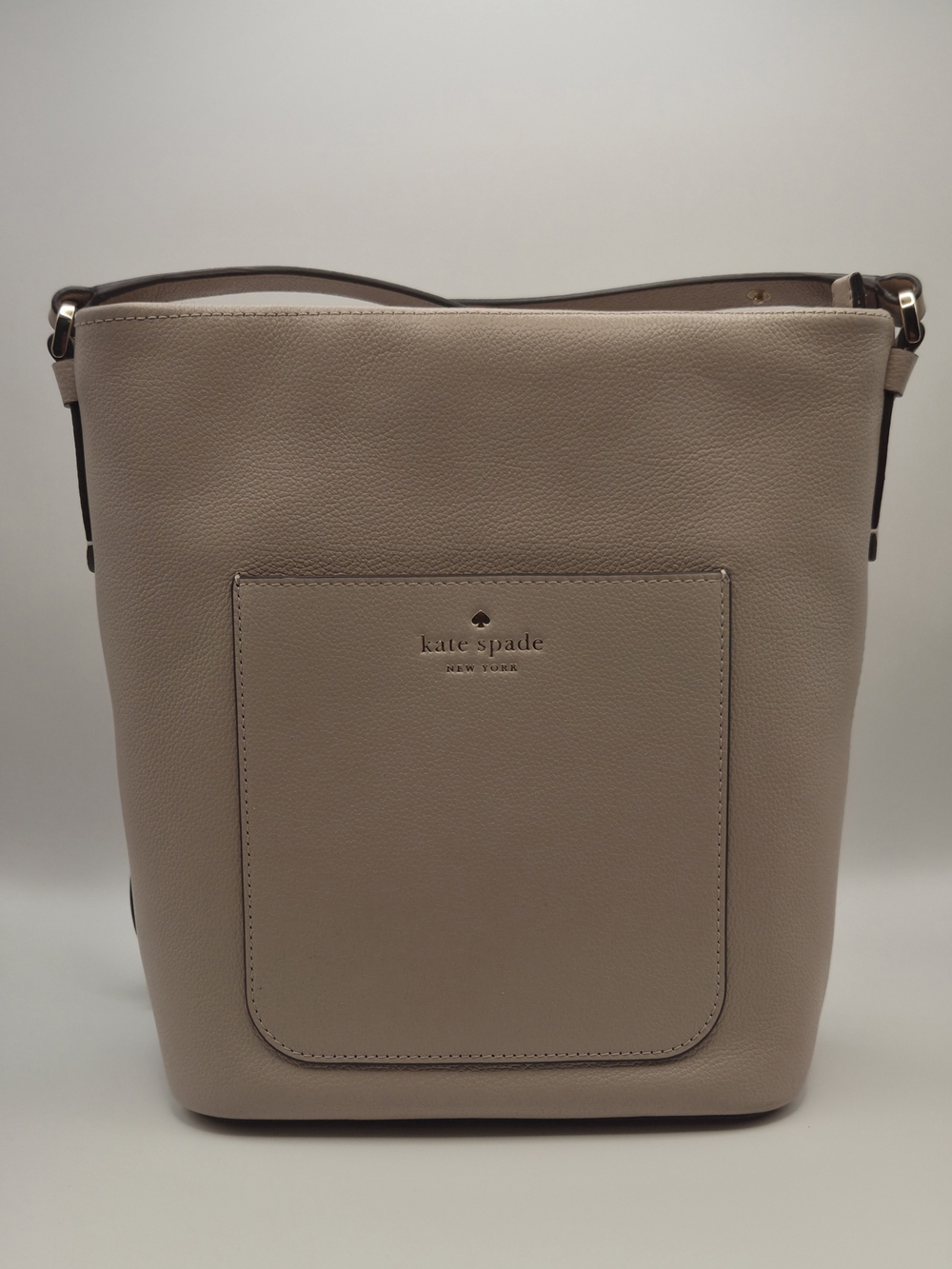 Kate Spade New York Leather Bucket Bag in Warm Beige